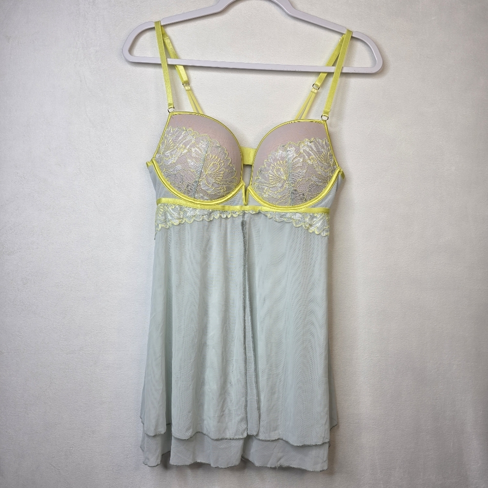Auden floral lace chemise lingerie sz M